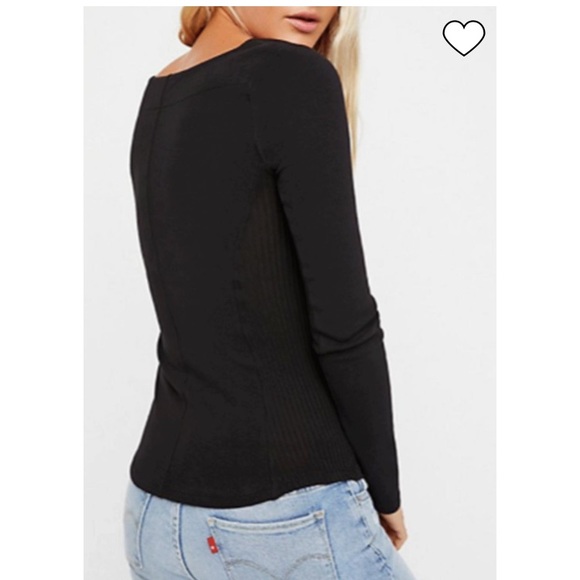 FREE PEOPLE Looking Back Lace-up Top In Black; size Small - Picture 3 of 9